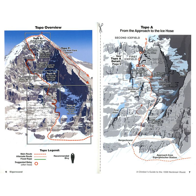 【T-MAPS】アイガー北壁トポ:ヘックマイヤー・ルート Eigerwand A Climber's Guide to the 1938 Heckmair Route