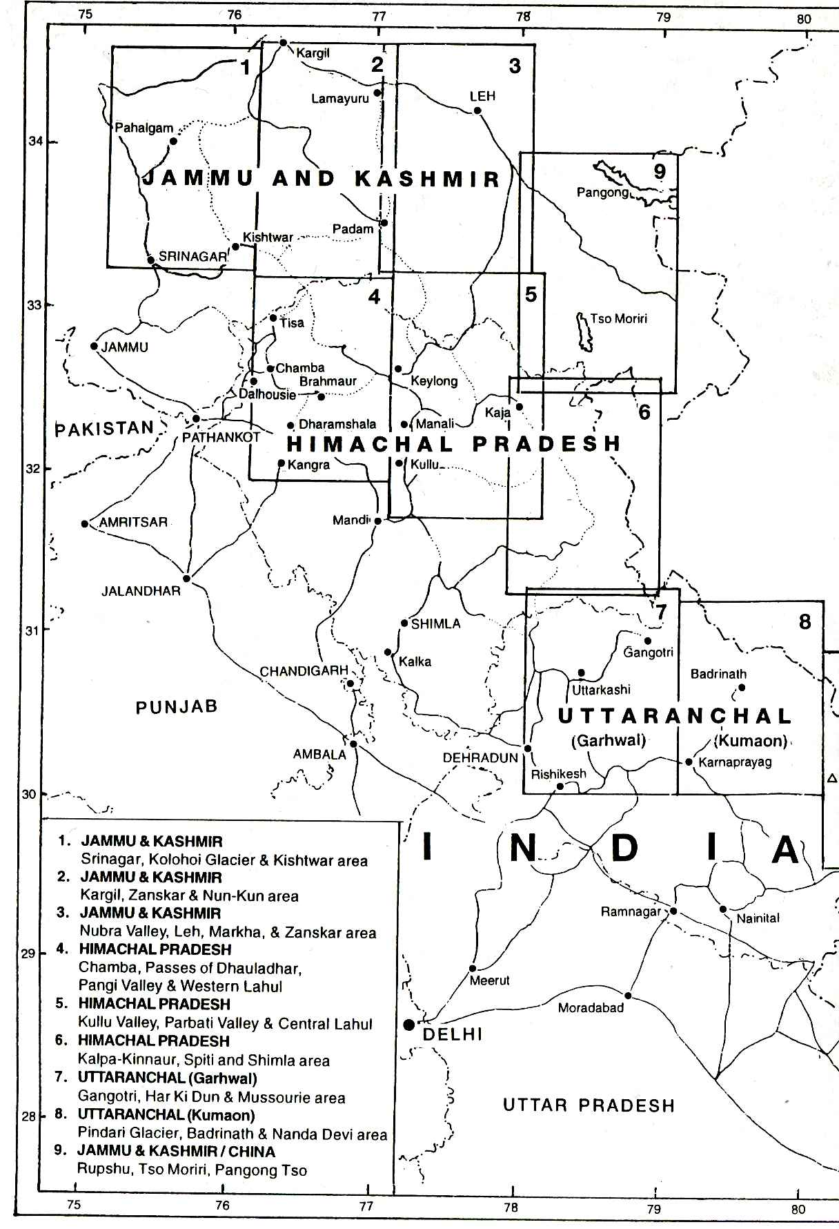 【T-MAPS】インド・ヒマラヤ9 ジャンムー&カシミール Indian Himalaya Maps Sheet9 Jammu & Kashmir