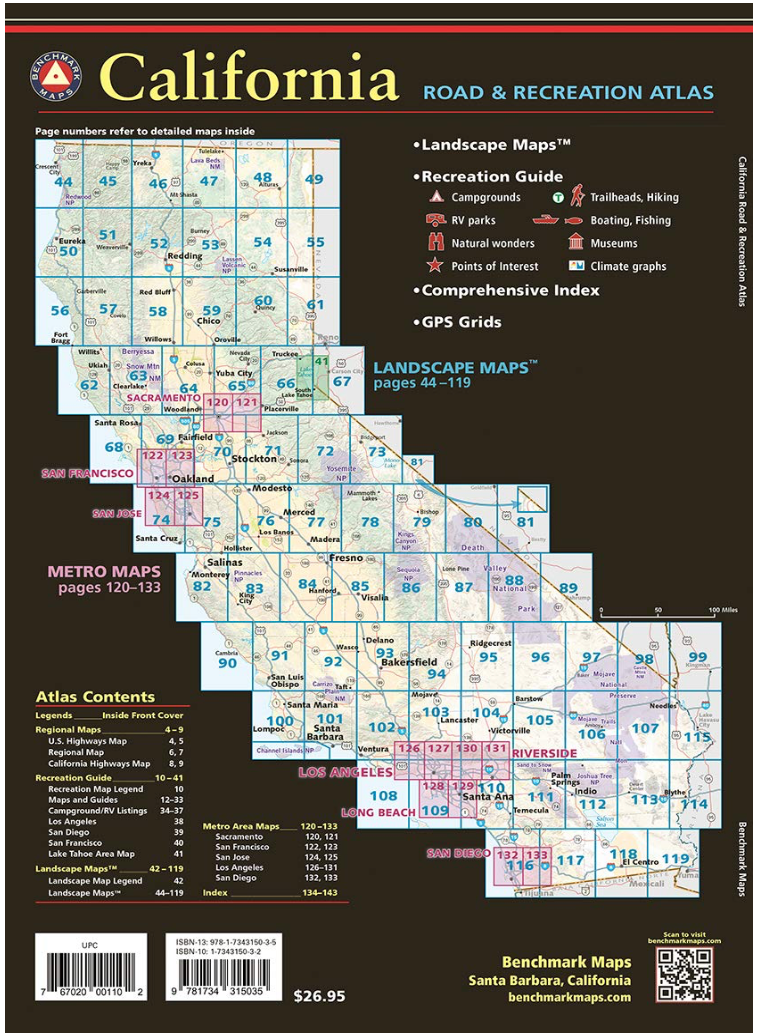 【T-MAPS】カリフォルニア州ロード&レクリエーション・アトラス California Road & Recreation Atlas