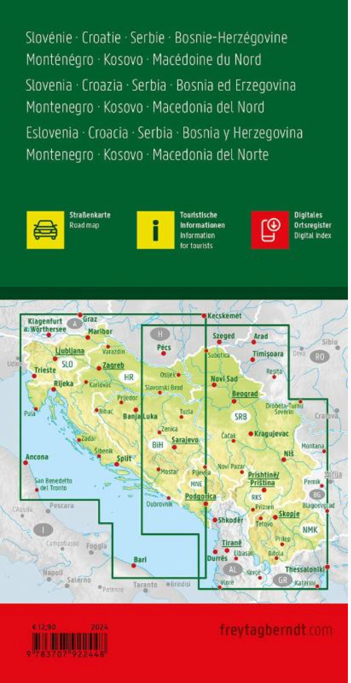【T-MAPS】スロベニア・クロアチア Slovenia Croatia Serbia-Montenegro Bosnia-Hercegovina Macedonia