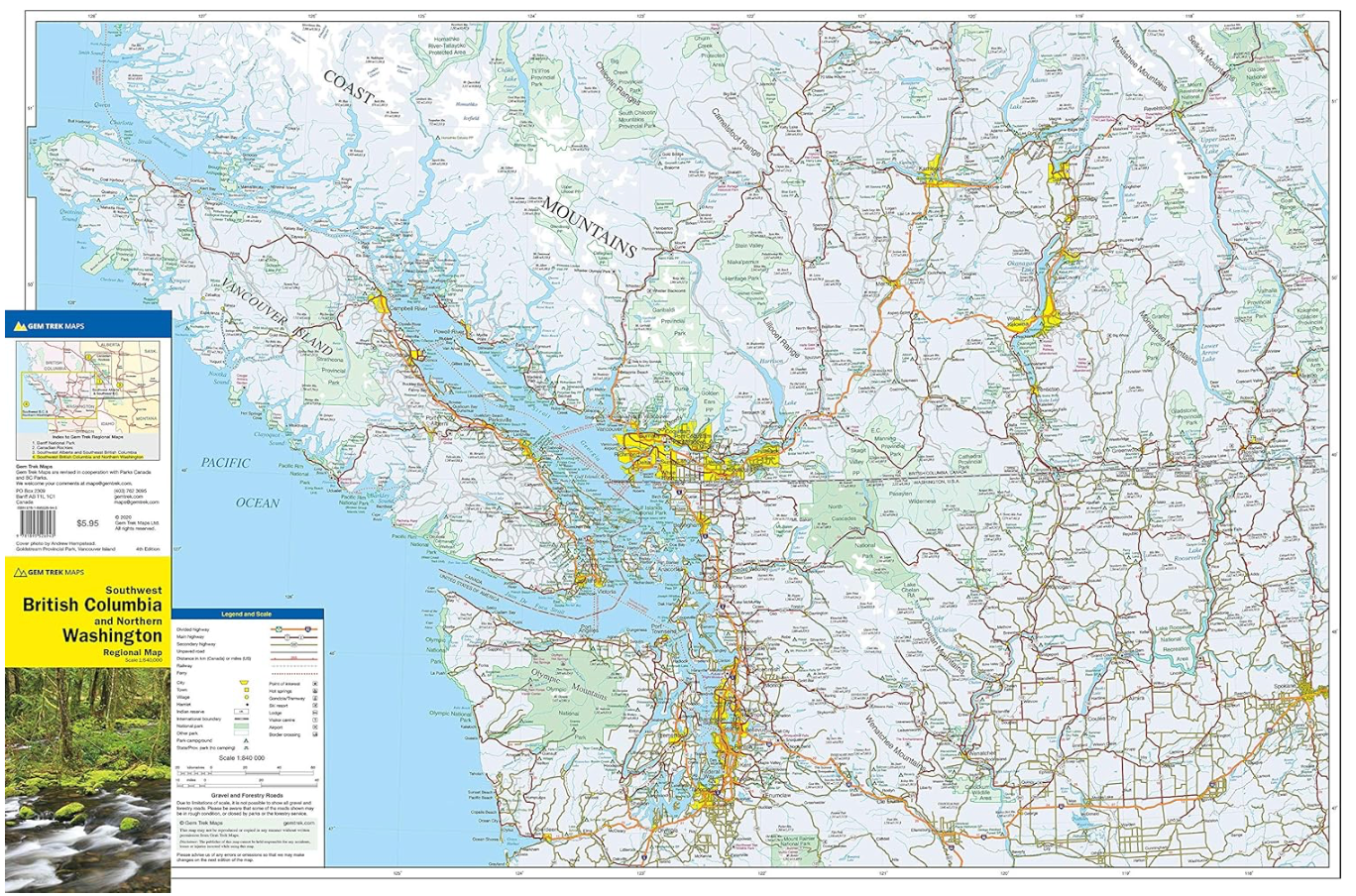 【T-MAPS】ブリティッシュ・コロンビア南西部~ワシントン州北部 Southwest British Columbia Northern Washington