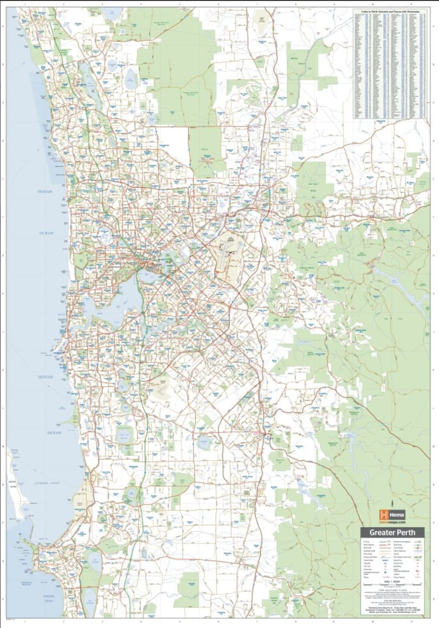 【T-MAPS】パース、周辺マップ Perth and Region