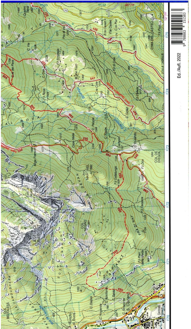 【T-MAPS】ドロミテ マルモラーダ・ペルモ・チベッタ周辺地形図 Marmolada - Pelmo Civetta - Moiazza