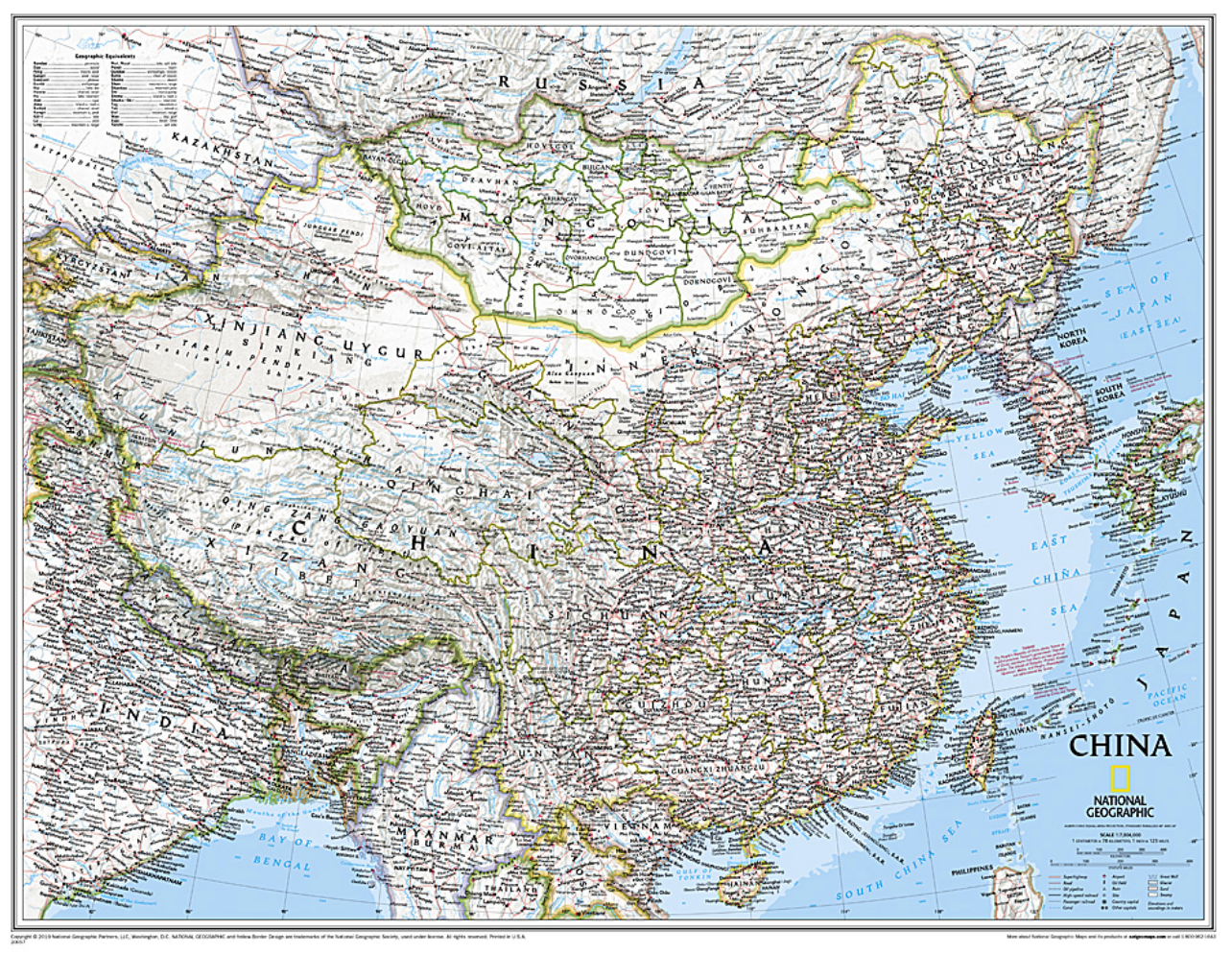 【T-MAPS】中国ウォールマップ China Classic