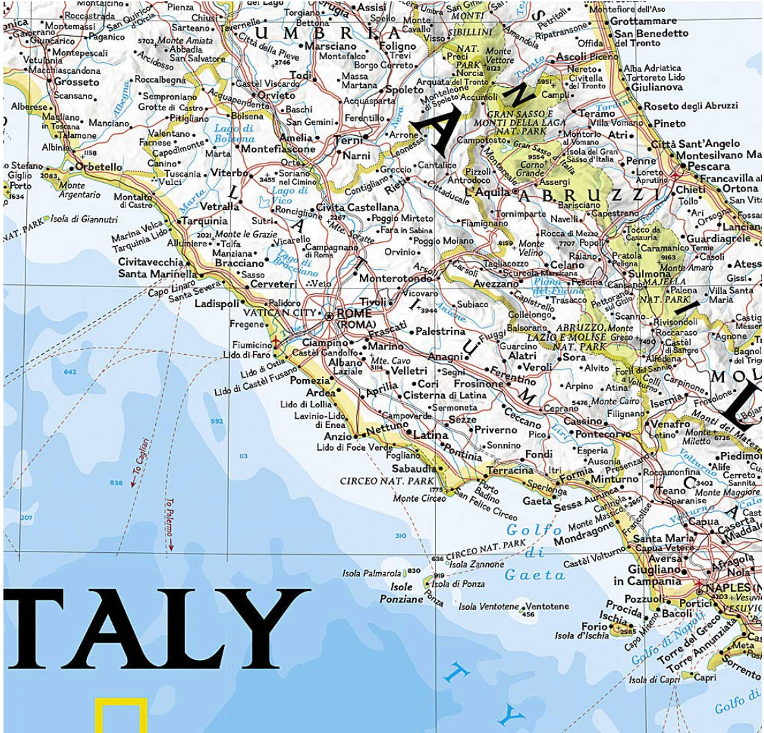 【T-MAPS】イタリア・ウォールマップ Italy Classic