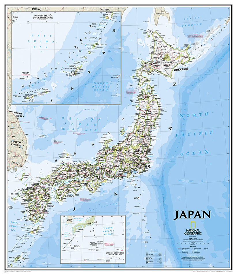 【T-MAPS】日本ウォールマップ(英語版) Japan Classic
