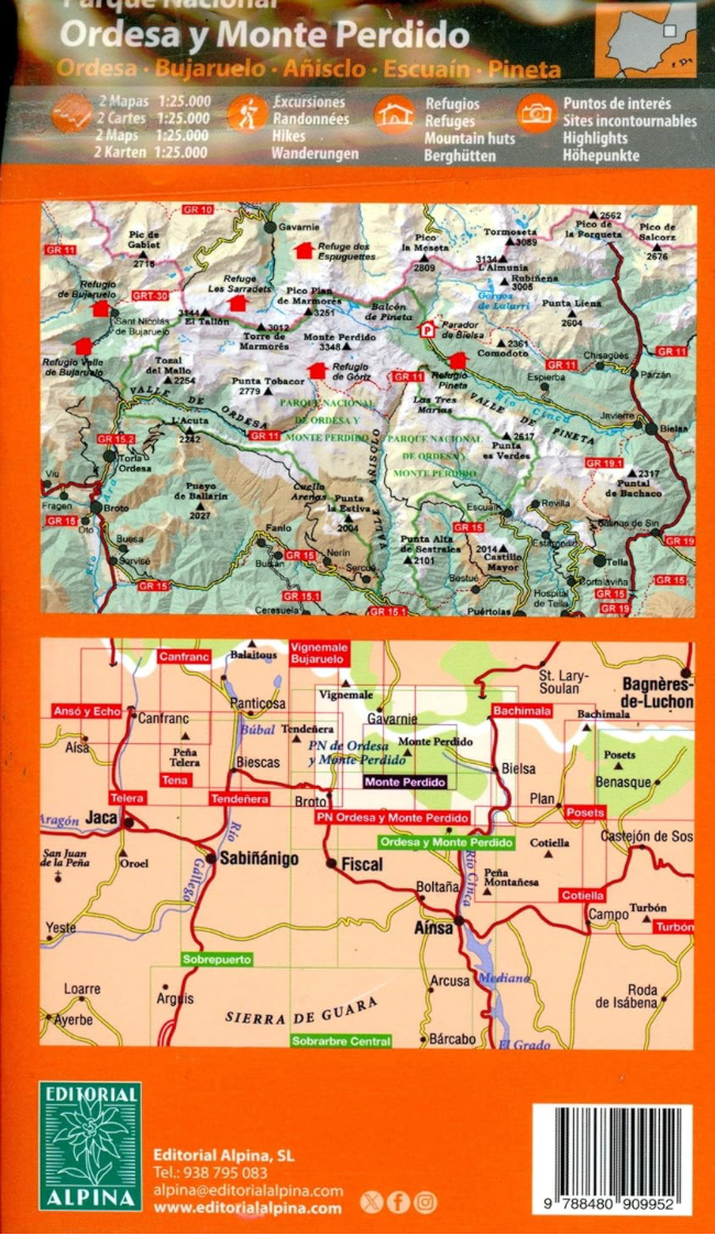 【T-MAPS】ピレネー・エリアマップ Parque Nacional de Ordesa y Monte Perdido