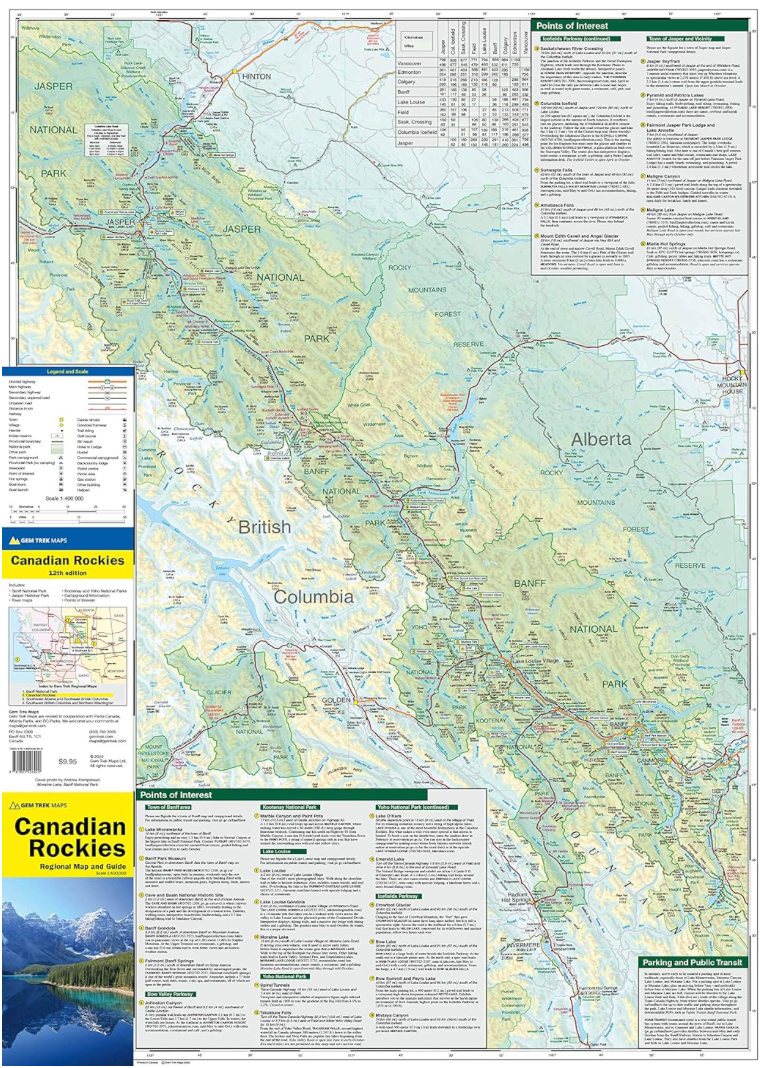 【T-MAPS】カナディアン・ロッキー Canadian Rockies Regional Map and Guide