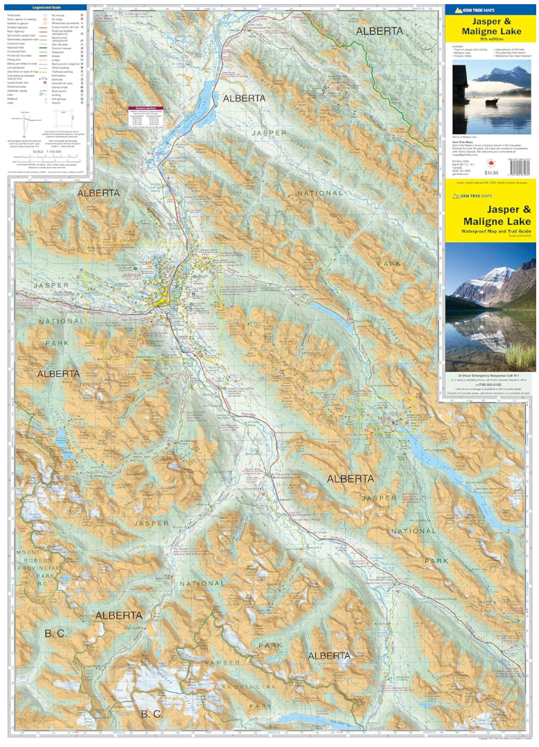 【T-MAPS】ジャスパー、マリーンレイク Jasper and Maligne Lake