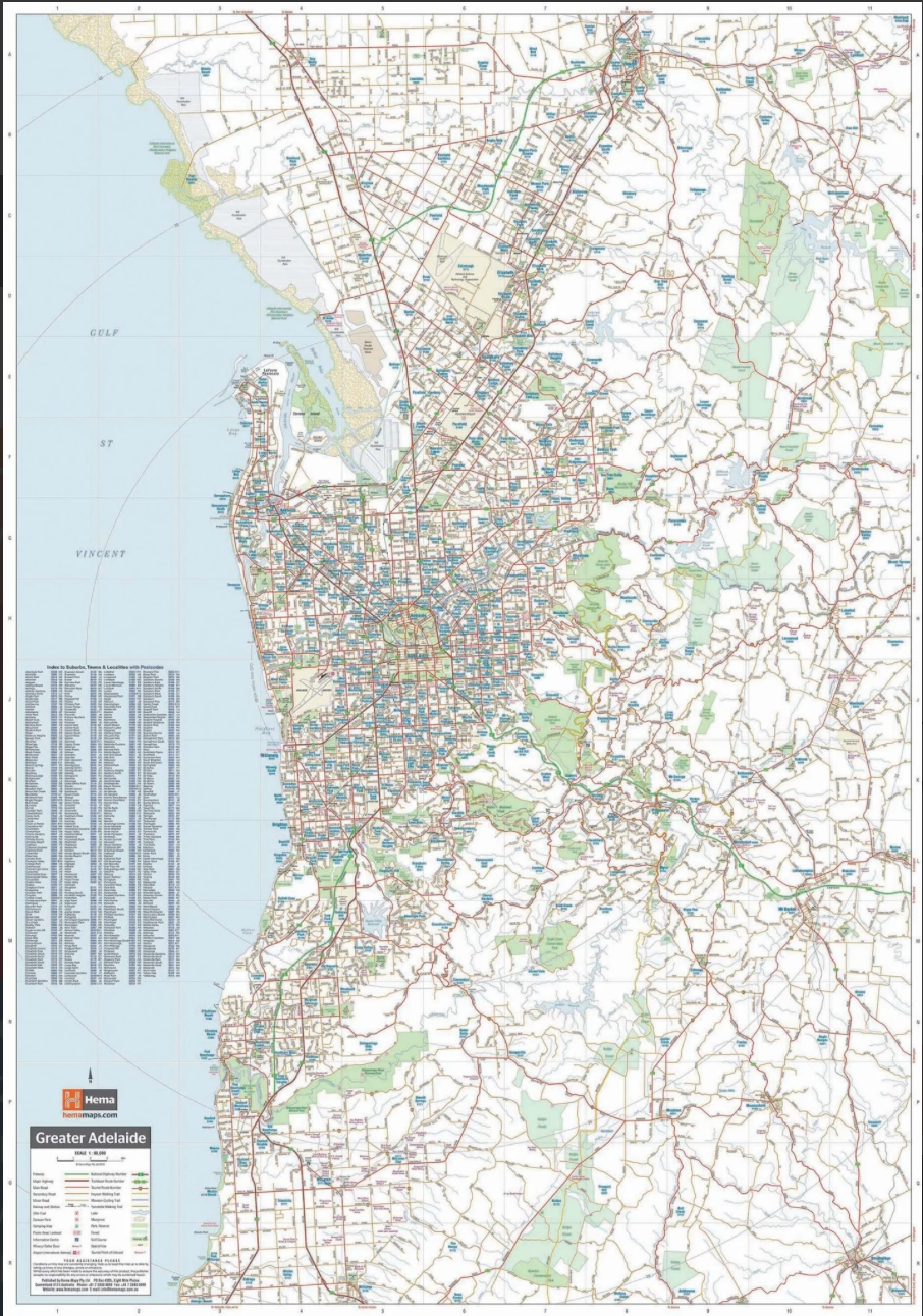 【T-MAPS】アデレード、周辺マップ　Adelaide and Region