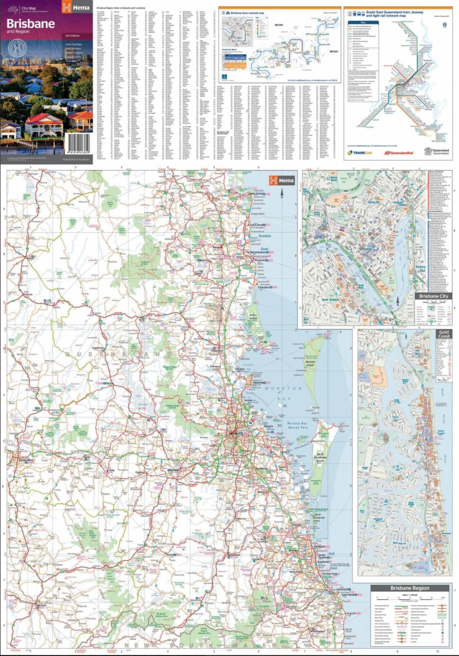 【T-MAPS】ブリスベン、周辺マップ Brisbane and Region