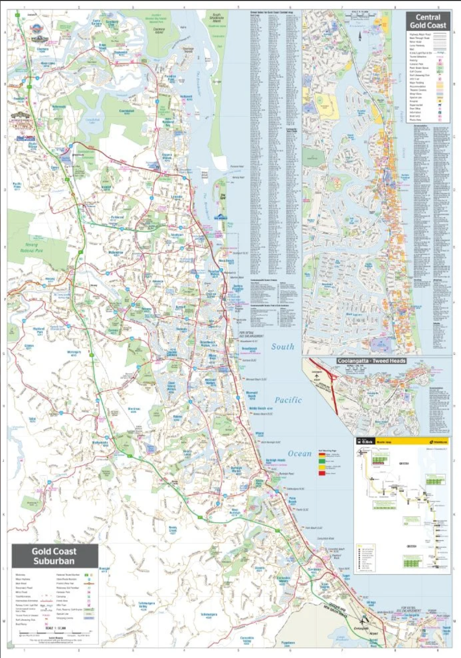 【T-MAPS】ゴールドコースト、周辺マップ Gold Coast and Region