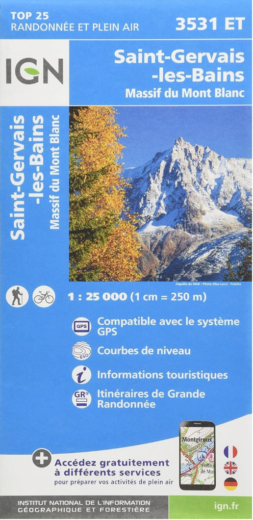 【T-MAPS】モンブラン山群～南西部 3531ET St. Gervais-Les Bains Massif Du Mont Blanc