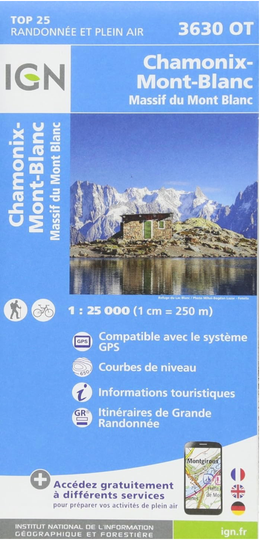 【T-MAPS】シャモニ/モンブラン山群 3630OT Chamonix Massif Du Mont Blanc