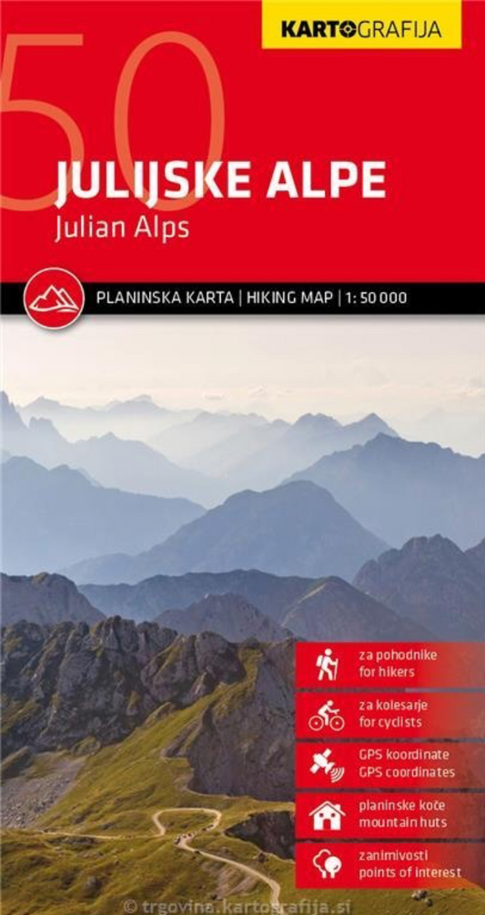 【T-MAPS】ユリアン・アルプス・ハイキングマップ Julian Alps Hiking Map