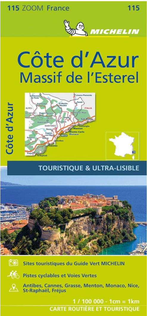 【T-MAPS】ミシュラン・ニース、周辺 Michelin Côte d'Azur Massif de Esterel