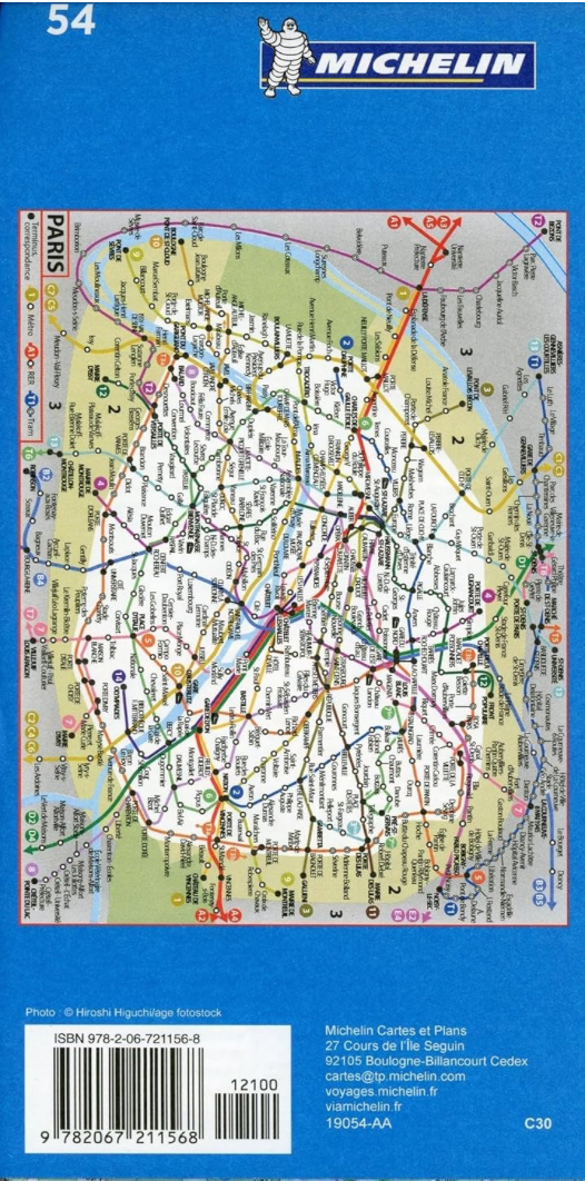 【T-MAPS】ミシュラン・パリ・シティマップ Michelin Paris Plan/City Map