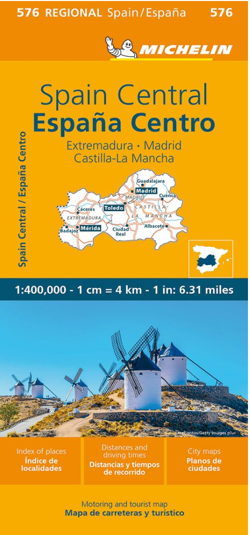 【T-MAPS】ミシュラン・スペイン中央部 Espana Centro  Extremadura, Castilla - La Mancha, Madrid