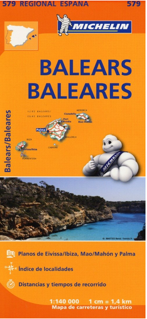 【T-MAPS】スペイン・マジョルカ、イビサ Michelin Baleares