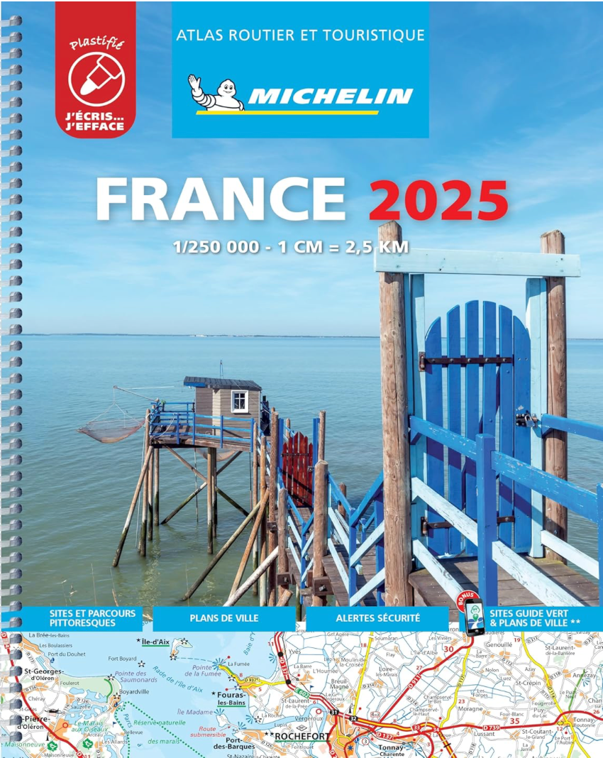 【T-MAPS】ミシュラン・アトラス・フランス Michelin Tourist & Motoring Atlas France 2025