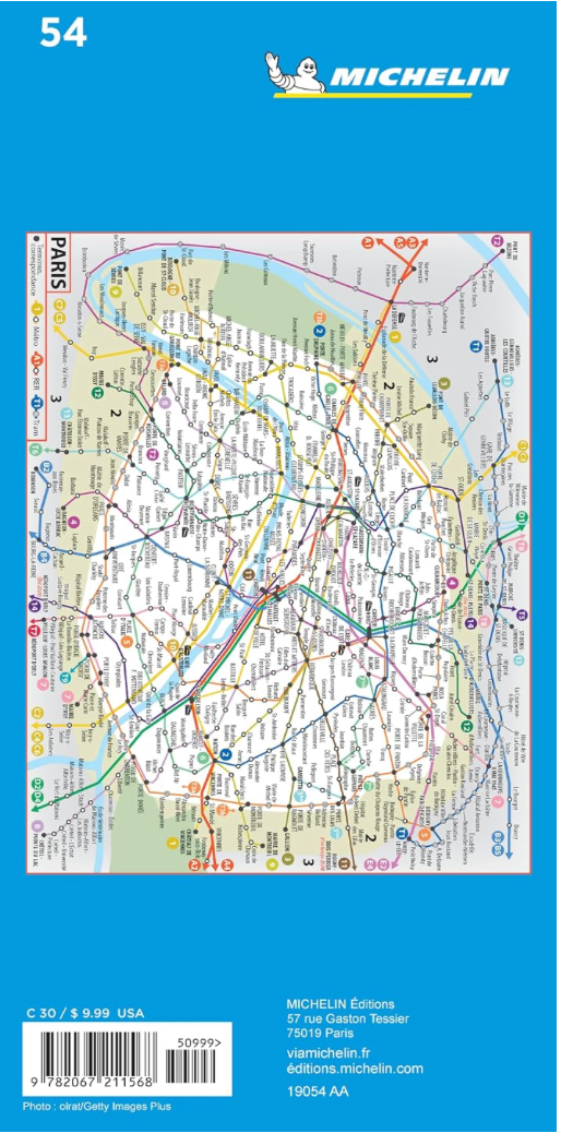 【T-MAPS】ミシュラン・パリ・シティマップ Michelin Paris Plan/City Map