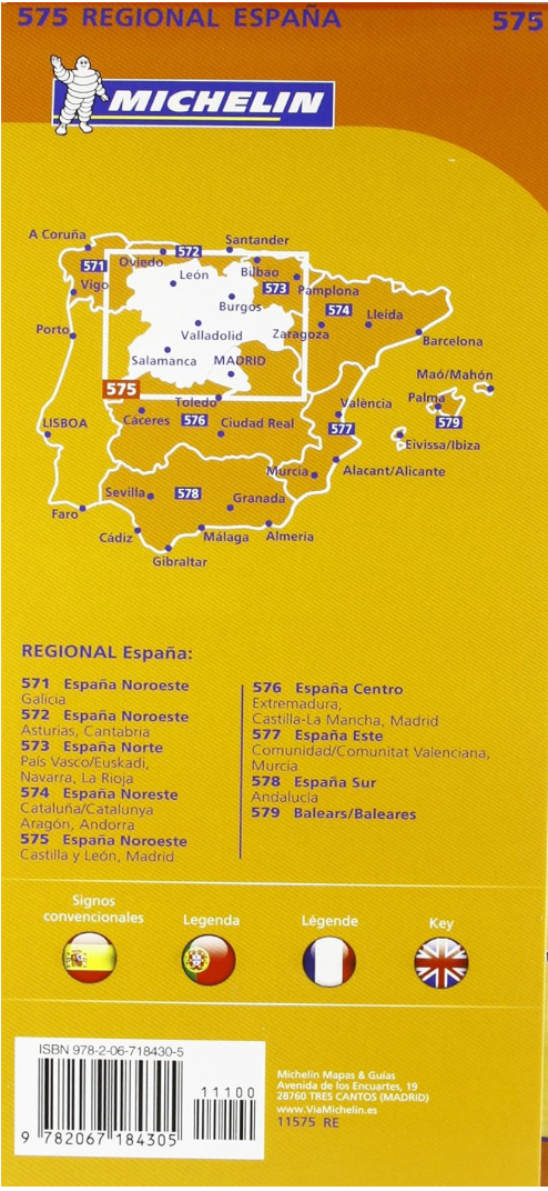 【T-MAPS】スペイン・カスティーリャ、レオン、マドリッド Michelin Castilla y Leon, Madrid