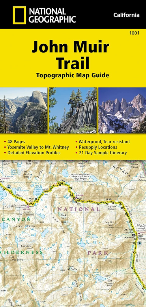 【T-MAPS】ジョン・ミューア・トレイル・マップ John Muir Trail Topographic Map Guide