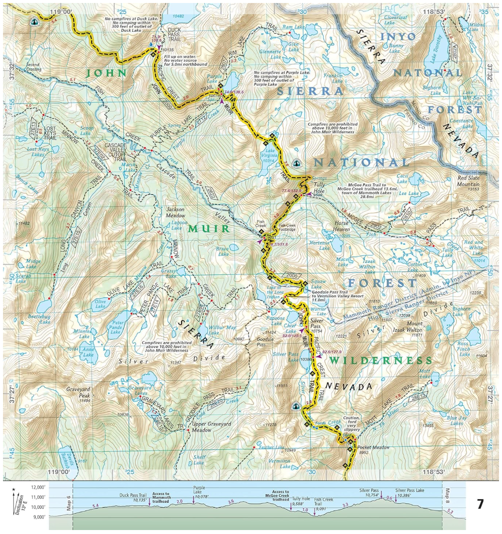 【T-MAPS】ジョン・ミューア・トレイル・マップ John Muir Trail Topographic Map Guide