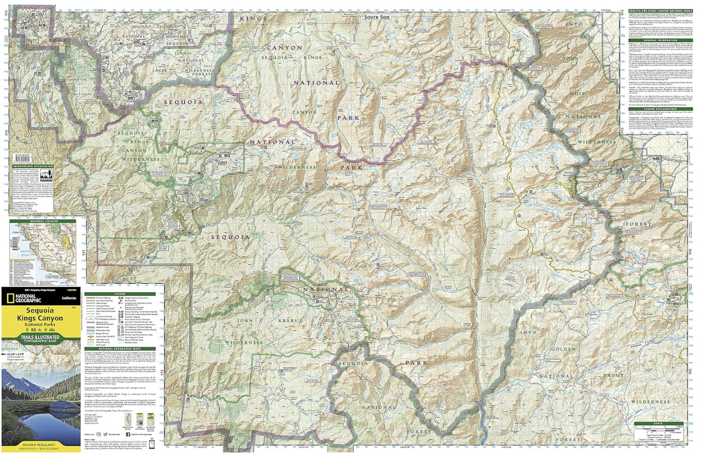 【T-MAPS】セコイア&キングス・キャニオン国立公園 Sequoia & Kings Canyon National Park