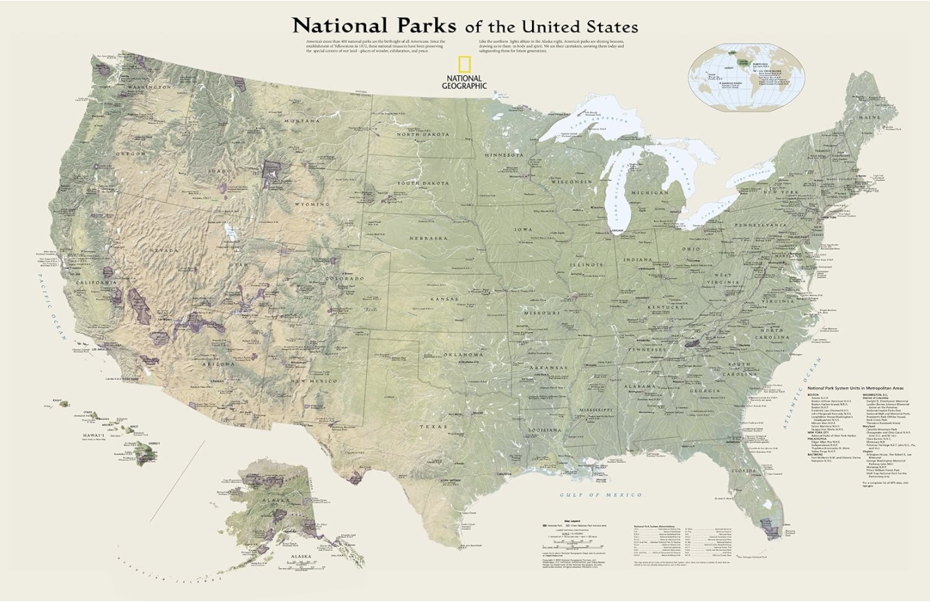 【T-MAPS】アメリカ合衆国の国立公園マップ National Parks of the United States