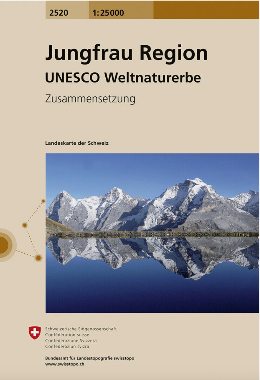 【T-MAPS】ユングフラウ、周辺地形図 2520 Jungfrau Region