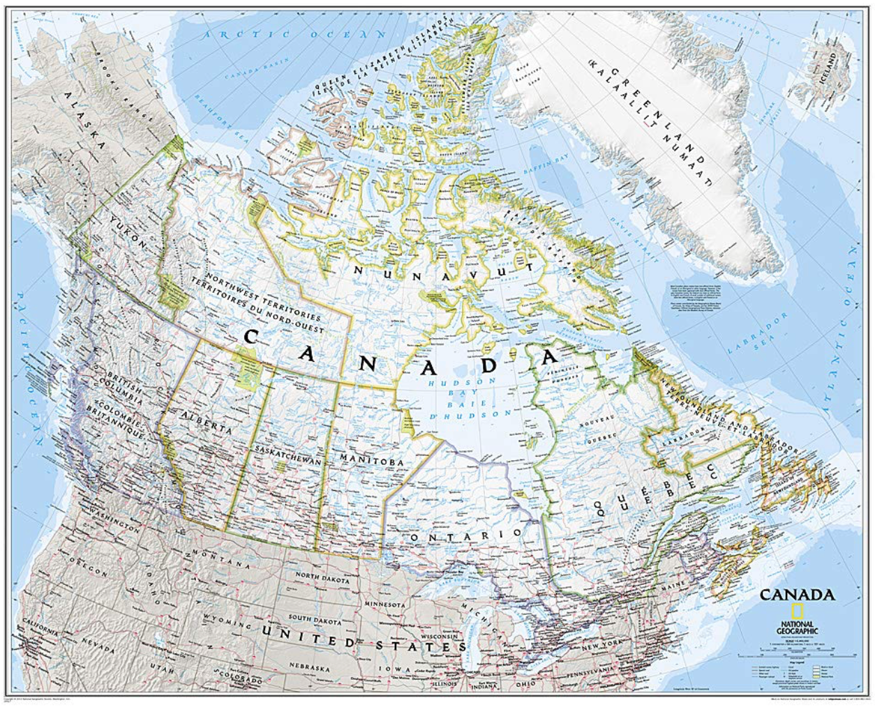 【T-MAPS】カナダ・ウォールマップ Canada Classic