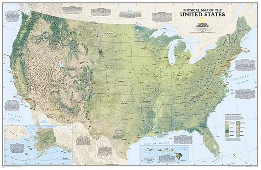 【T-MAPS】アメリカ合衆国地勢図 United States Physical